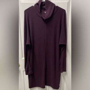 Sonoma Sweater Dress Mock Neck Size Medium Purple Eggplant Plum